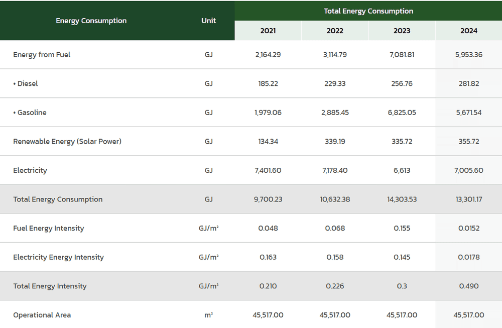 Company's Energy Consumption by Type